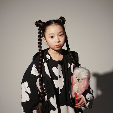 ★入荷済み★2026AW★UNIONINI ユニオニーニ teddy pattern hoodie black BL-036