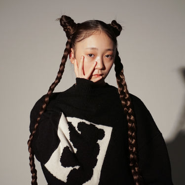 ★入荷済み★2026AW★UNIONINI ユニオニーニ teddybear knit black KN-005