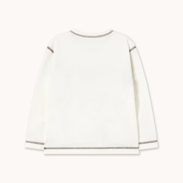★DROP2★2025AW★tinycottons タイニーコットンズ Contrast Sleeve Tee off-white/dark brown AW25-261