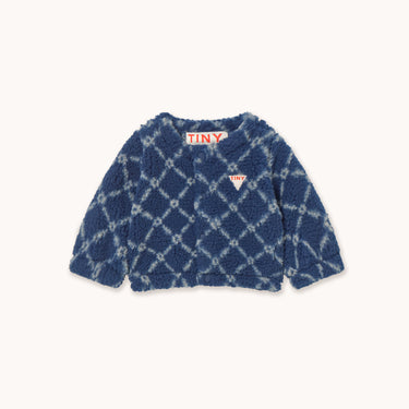 ★DROP2★2025AW★tinycottons タイニーコットンズ Flower Grid Baby Sherpa jacket light navy AW25-366