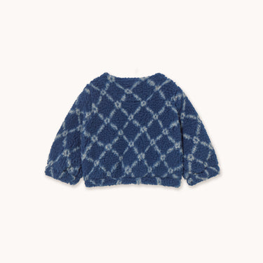 ★DROP2★2025AW★tinycottons タイニーコットンズ Flower Grid Baby Sherpa jacket light navy AW25-366