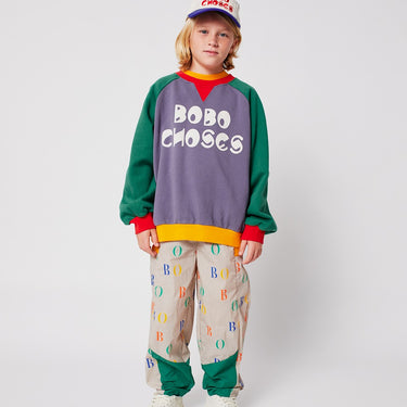 ★DROP2★2025AW★BOBOCHOSES ボボショーズ Bobo Choses color block ranglan sweatshirt B225AC137