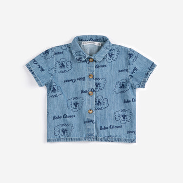 ★DROP1★2026SS★BOBOCHOSES ボボショーズ Pickles The Dog all over denim shirt B126AB027