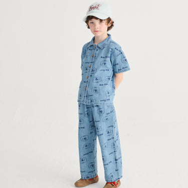 ★DROP1★2026SS★BOBOCHOSES ボボショーズ Pickle The Dog all over denim shirt B126AC037