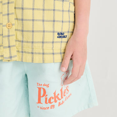 ★DROP1★2026SS★BOBOCHOSES ボボショーズ Pickles The Dog woven bermuda shorts B126AC069