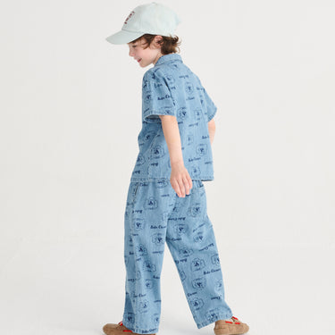 ★DROP1★2026SS★BOBOCHOSES ボボショーズ Pickles The Dog all over light denim pants B126AC096