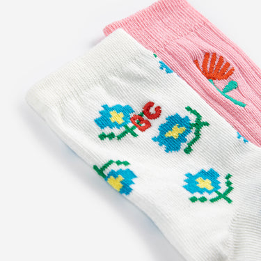 ★DROP2★2026SS★BOBOCHOSES ボボショーズ Flower short socks pack x 2 B126AH003
