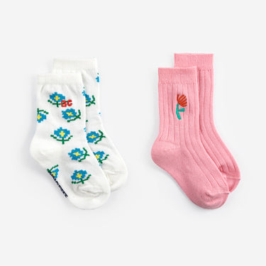★DROP2★2026SS★BOBOCHOSES ボボショーズ Flower short socks pack x 2 B126AH003
