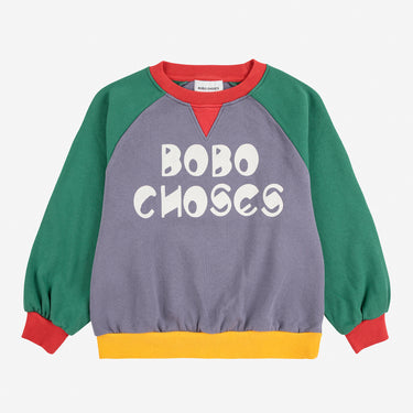 ★DROP2★2025AW★BOBOCHOSES ボボショーズ Bobo Choses color block ranglan sweatshirt B225AC137
