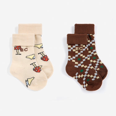 ★DROP2★2026AW★BOBOCHOSES ボボショーズ Mush Monster Duo socks pack B226AH001