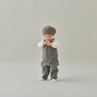 ★入荷済み★2025AW★MOUN TEN. マウンテン cotton tweed salopette(for baby) sand x bk BP02-0209