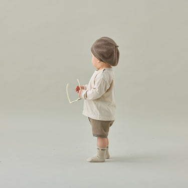 ★入荷済み★2025AW★MOUN TEN. マウンテン longsleeve logo T(organic coton)(for baby) sand BT07-0208