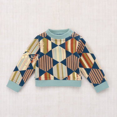 ★DROP1★2026AW★Misha & Puff ミーシャアンドパフ BABY CREWNECK SWEATSHIRT MARINE BLUE TESSELLATION B3505F26-1DA