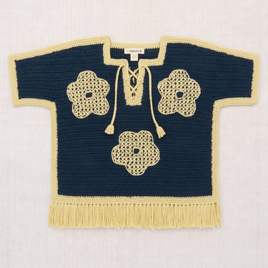 ★DROP2★2025AW★Misha & Puff ミーシャアンドパフ Blomma Crochet Fringe Poncho Galaxy K1131F25-446