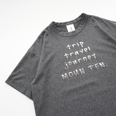★入荷済み★kihanan春の特注Tシャツ★MOUN TEN. マウンテン Silver foil travel T シルバー箔T 杢charcoal MT83-1965