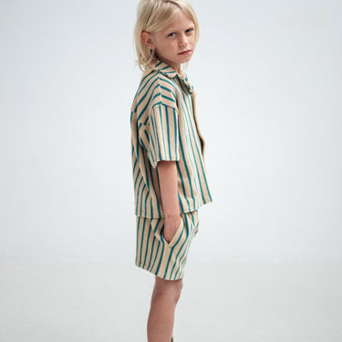 ★DROP2★2026SS★Repose AMS リポーズ Box cut shirt jade bloom stripe SS26-118
