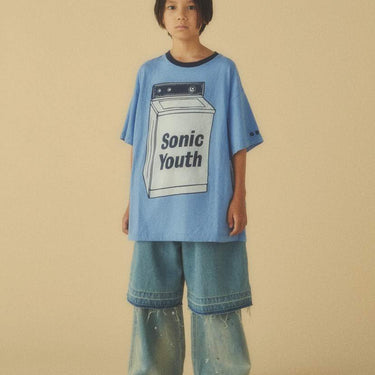 ★入荷済み★2026SS★GRIS グリ "SONIC YOUTH" Washing Machine T-Shirts LIGHT BLUE GR26SS-CU009