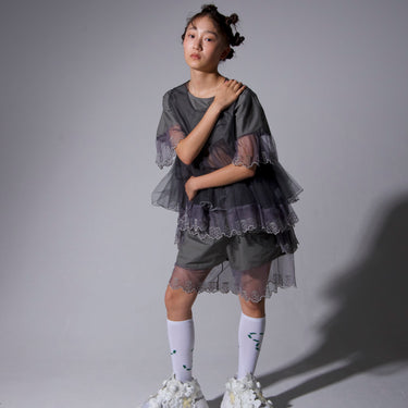 ★入荷済み★2026SS★UNIONINI ユニオニーニ teddybear lace tulle one piece gray OP-098