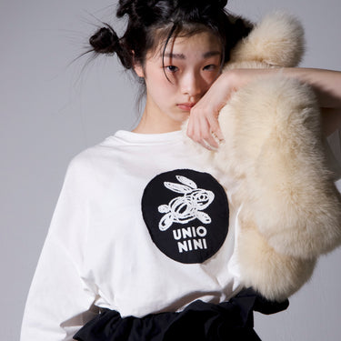 ★2026SS★UNIONINI ユニオニーニ rabbit patch tee white CS-070