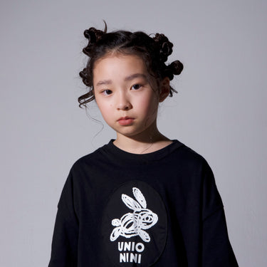 ★2026SS★UNIONINI ユニオニーニ rabbit patch tee black CS-070