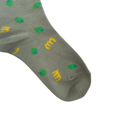 ★入荷済み★2026SS★minnano×frankygrow M&SB PATTERNED SOCKS FROSTY GRAY