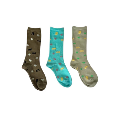 ★入荷済み★2026SS★minnano×frankygrow M&SB PATTERNED SOCKS BLUEMINT