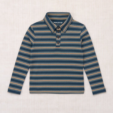★DROP1★2026AW★Misha & Puff ミーシャアンドパフ LONG SLEEVE POLO MARINE BLUE SGRAFFITO K3120F26-0E7