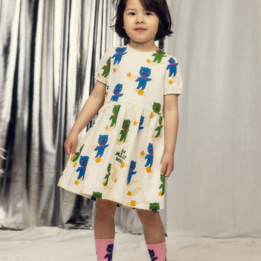 ★Chapter1★2026SS★mini rodini ミニロディーニ Aliens aop ss dress Offwhite