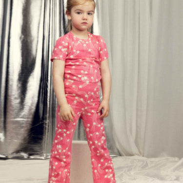 ★Chapter1★2026SS★mini rodini ミニロディーニ Starfall aop puff sleeve ss top Pink