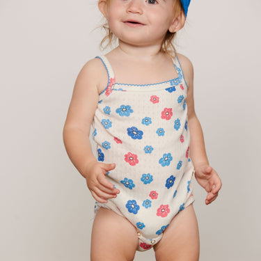 ★PRE 2026AW collection★mini rodini ミニロディーニ Flowers aop picot edge pointelle body Multi