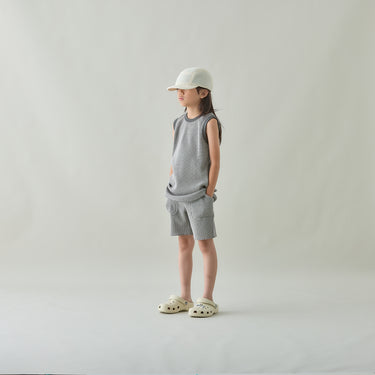 ★入荷済み★2026SS★MOUN TEN. マウンテン bicolor waffle shorts gray x charcoal MP74-1946