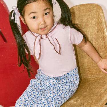★DROP1★2026SS★Misha & Puff ミーシャアンドパフ RUFFLE PEDAL PUSHER BLUE RIBBON LISSE FIELDS K3035S26-0B1
