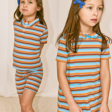 ★DROP1★2026SS★Misha & Puff ミーシャアンドパフ BIKE SHORT BRIGHT SKY AVENUE STRIPE  K3325S26-0BD
