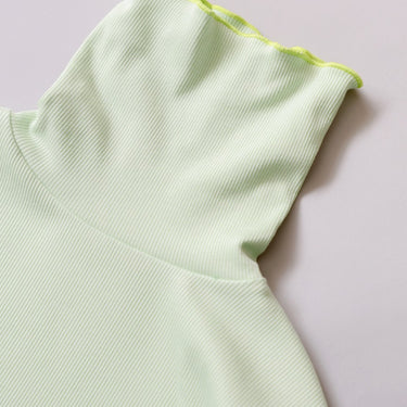 ★入荷済み★2025AW★michirico ミチリコ Rib turtle knit アイスグリーン MR25AW-15(kids)