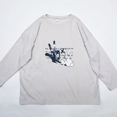 ★2026AW★michirico ミチリコ Rabbit and Shadow T パールホワイト MR26AW-03(kids/adult)