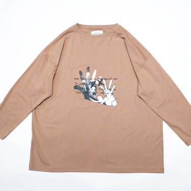 ★2026AW★michirico ミチリコ Rabbit and Shadow T ローズベージュ MR26AW-03(kids/adult)