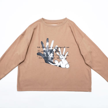 ★2026AW★michirico ミチリコ Rabbit and Shadow T ローズベージュ MR26AW-03(kids/adult)
