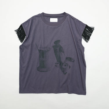 ★入荷済み★2026SS★michirico ミチリコ Thread & Bear fringe T ダークパープル MR26SS-07(kids/adult)