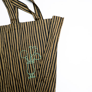 ★入荷済み★2026SS★michirico ミチリコ Hand stripes Big bag ブラック&オリーブ MR26SS-28
