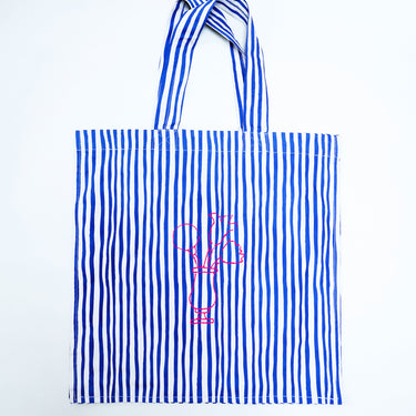 ★入荷済み★2026SS★michirico ミチリコ Hand stripes Big bag ブルー&グレー MR26SS-28
