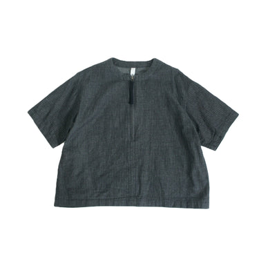 ★入荷済み★2026SS★MOUN TEN. マウンテン herringbone denim half zip shirt slategray MS43-1917