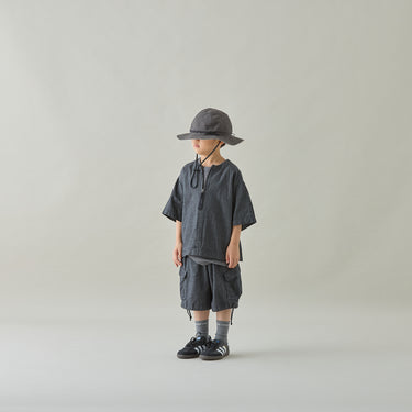 ★入荷済み★2026SS★MOUN TEN. マウンテン herringbone denim half zip shirt slategray MS43-1917