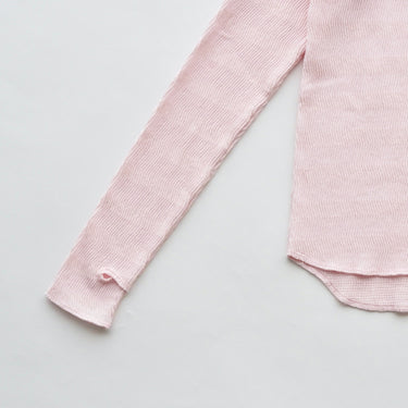 ★入荷済み★2026AW★MOUN TEN. マウンテン zigzag rib longsleeve baby pink MT117-2003