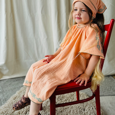 ★2025SS★MABLI マブリ FOLK SCARF PEACHY MAB658
