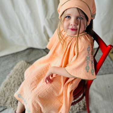★2025SS★MABLI マブリ FOLK SCARF PEACHY MAB658