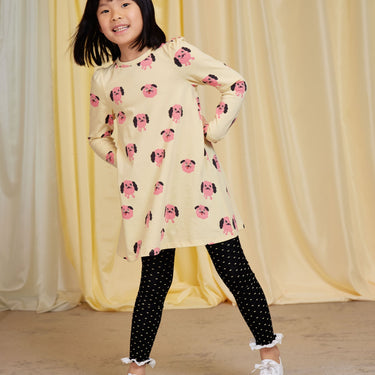 ★PRE 2026SS collection★mini rodini ミニロディーニ Doggies aop ls dress Yellow