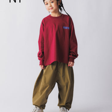 ★入荷済み★2026AW★nunuforme ヌヌフォルム トリコロール ロゴ  ロングスリーブT Burgundy nt26-007-05