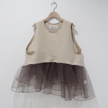 ★2025AW★UNIONINI ユニオニーニ layered tulle dress brown OP-091