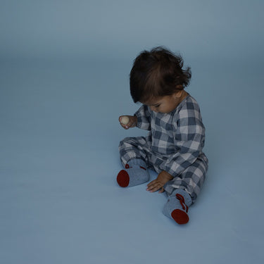 organic zoo オーガニックズー Fog Blue Gingham  Onesie 19FGHSIE