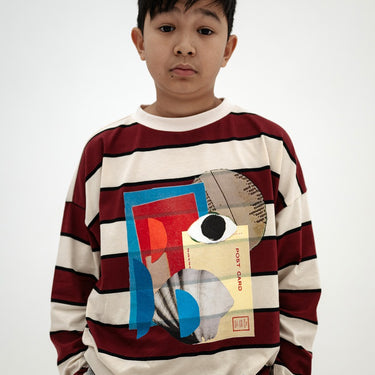 ★DROP2★2026AW★Repose AMS リポーズ wide cut long tee mulberry stripe AW26-63